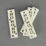  HOHOHO feliratos biléta 4db/csomag - fehér csillámos