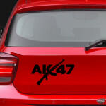matrica. shop AK47 felirat Autómatrica