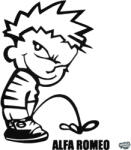 matrica. shop Calvin pisil Alfa Romeo - Szélvédő matrica