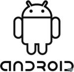 matrica. shop Android logó és felirat Autómatrica