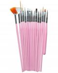 Sunone Set pensule pentru manichiură, roz - Sunone Nail Air Brush- Sunone Nail Air Brush 15 buc