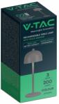 V-TAC 3W szürke, érintéssel vezérelhető akkumulátoros LED ernyő alakú lámpa, CCT - SKU 7987 (7987)