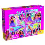 Lisciani Puzzle de colorat maxi - barbie (4 x 48 de piese) (L99467) - ookee Puzzle