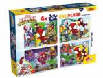 Lisciani Puzzle de colorat maxi - paienjenelul marvel si prietenii lui uimitori (4 x 48 de piese) (L100378) - ookee Puzzle