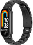  Xiaomi Mi Smart Band 8 / 9, fém pótszíj, TP Stainless, fekete