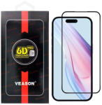 Apple 15 Plus üvegfólia, tempered glass, előlapi, edzett, hajlított, fekete kerettel, Veason 6D Pro