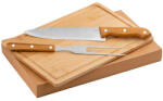 Everestus Set platou de bucatarie cu 2 ustensile, Everestus, 22FEB0074, 360x210x40 mm, Otel, Natur (EVE07-54143-160) Tocator