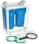 Aquafilter Set 2 carcase BIG BLUE 10", cadru metalic, manometre si cheie (HHBB10A) Filtru de apa bucatarie si accesorii