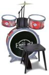 MOLDING Bontempi: 4 részes rock dob szett kisszékkel - piros/fekete (514506) - jatekbolt