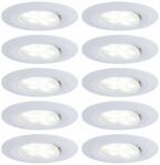 Paulmann 99924 Calla fürdőszobai beépíthető lámpa, kerek, 10db-os szett, fényerőszabályozható, billenthető, fehér, 4000K természetes fehér, beépített LED, 560 lm, IP65 (99924)