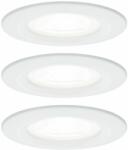 Paulmann 92980 Nova fürdőszobai beépíthető lámpa, kerek, 3db-os szett, fix, fehér, 4000K természetes fehér, 3x GU10 foglalat, 470 lm, IP44 (92980)