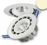 LEDIUM Süllyesztett COB LED lámpatest, 15W, 1300lm, 2800K melegfehér, 45°, IP20, CRI80, fehér, fényerőszabályozható (OH9112471)