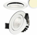 LEDIUM Süllyesztett LED lámpatest, fehér, kerek, 8W, 60°, 650lm, 3000K melegfehér, IP65, CRI94, fényerőszabályozható (OH9114144)