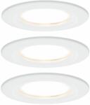 Paulmann 93870 fürdőszobai beépíthető lámpa, kerek, 3db-os szett, fix, fényerőszabályozható, fehér, 2700K melegfehér, 3x Coin foglalat, 425 lm, IP44 (93870)