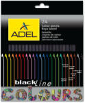 ADEL Creioane Colorate Lemn Negru 24 Culori Adel