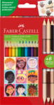Faber-Castell Creioane Colorate 12+3 Cr. Bicolore Piele Children Of The World Faber-castell