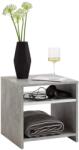 FMD betonszürke-fehér dohányzóasztal polccal 653-001E