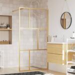 vidaXL aranyszínű zuhanyfal átlátszó ESG üveggel 100 x 195 cm (154957) - vidaxl