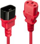 Lindy IEC Tápkábel Piros 3m 30125 (30125)