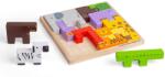 Bigjigs Toys Cuburi puzzle din lemn cu animale de safari (DDBJ35001)