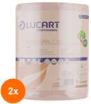 Lucart Set 2 x Prosoape de Hartie Biodegradabile Compostabile, 2 Straturi, 300 Foi, Lucart Econatural (OIB-2xPRO-HART-N-300)