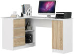 AKORD Sarok íróasztal - Akord Furniture - 155 cm - fehér / sonoma tölgy (bal)
