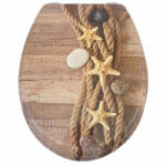 Bath Duck Wc-Ülőke - Mdf - Mintás - Rozsdamentes Acél Zsanérokkal - Rope (TS-MDF-SS-D-ROPE-BPW)