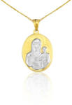 Ékszerkirály 14k arany medál, ovális, Mária gyermekével (AM098)