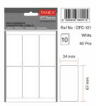  Etichete autoadezive albe, 34 x 67 mm, 60 buc/set, TANEX (TX-OFC-121-WH)