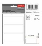  Etichete autoadezive albe, 40 x 100 mm, 30 buc/set, TANEX (TX-OFC-122-WH)