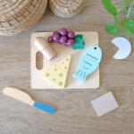 Ourbaby Alimente din lemn Delicatese - Set de jucării de tăiat Bucatarie copii