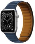 gigapack Apple Watch Series 9 41mm pótszíj (egyedi méret, szilikon, bőr hatású, 3d minta, mágneses zár) sötétkék (GP-142785)