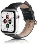 gigapack Apple Watch Series 9 45mm pótszíj (egyedi méret, szilikon, bőr hatású, állítható) fekete (GP-142788)