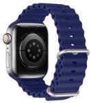 DUX DUCIS Apple Watch Series 9 45mm pótszíj (egyedi méret, szilikon, állítható, hullám minta) sötétkék (GP-142287)