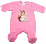 Asti Belül bolyhos hosszú ujjú kislány rugdalózó Mókus mintával