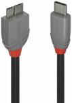 Lindy Кабел Lindy Anthra Line, от USB-C(м) към USB Micro-B 3.0(м), 1m, черен (LNY-36621)