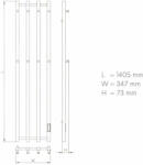 Avonflow Elektromos design radiátor termosztáttal Avonflow SWB001 - 35 x 140 cm (SWB001)