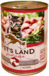 Pet's Land Pet's Land Cat Junior Konzerv Marhamáj-Bárányhús Almával 12x415g
