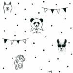 As Creation Tapet copii Ursi Panda alb-negru