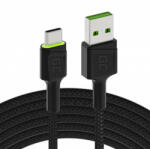 Green Cell Cable USB - USB-C Green Cell GC Ray, 120cm, green LED, with Ultra Charge, QC 3.0