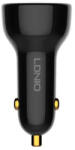 LDNIO C101 Car Charger, USB + USB-C, 100W + USB-C to Lightning Cable (Black)