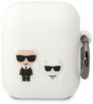 MH Protect Karl Lagerfeld and Choupette Apple AirPods 1/2 szilikon tok fehér (KLACA2SILKCW)