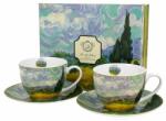Duo Gift Van Gogh Gabonaföld ciprusokkal porcelán csésze aljjal 280 ml - 2 személyes készlet (IMO-DG-35919)