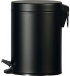 Probbax Coș de gunoi metalic cu pedală 5 l, negru Cos de gunoi
