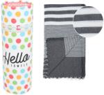 Hello Towels Prosop de plajă în cutie Hello Towels - Malibu, 100 x 180 cm, 100% bumbac, alb-negru (10790) Prosop