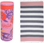 Hello Towels Prosop de plajă în cutie Hello Towels - New Collection, 100 x 180 cm, 100% bumbac, albastru-roșu (10794) Prosop