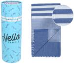 Hello Towels Prosop de plajă în cutie Hello Towels - Malibu, 100 x 180 cm, 100% bumbac, albastru (10788) Prosop