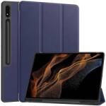  LEATHER Flip tok Samsung Galaxy Tab S9 Ultra / Tab S10 Ultra sötétkék készülékhez