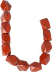  Piros jáspis alapanyagszál, " Flinston" , kb. 12x17 mm, kb. 20 cm (idxflpij)