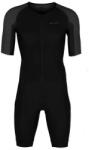 Orca - costum triathlon pentru barbati maneca scurta Athlex Aero suit SS trisuit - negru gri inchis argintiu (MP11TT37)